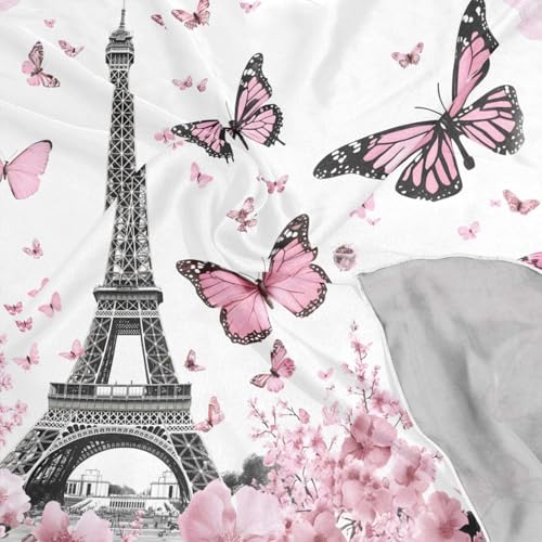 24inch Women's Square Silk Paris Eiffel Tower Hair Scarves and Wraps Headscarf4