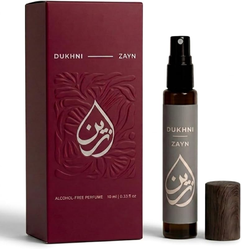 Dukhni Zayn 10ml Perfume de larga duración | Spray de perfume árabe tamaño viaje | Mini perfumes | Eau de Parfum sin alcohol de larga duración | Perfume de vainilla | Colonia árabe para hombres y mujeres | Regalos islámicos