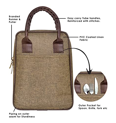 Image of LOREM Blue Color Picnic,Travel, Lunch, Tiffin, Storage Bag Leakproof Hot /Cold for Girls Boys Men Women Unisex, Office, College & School