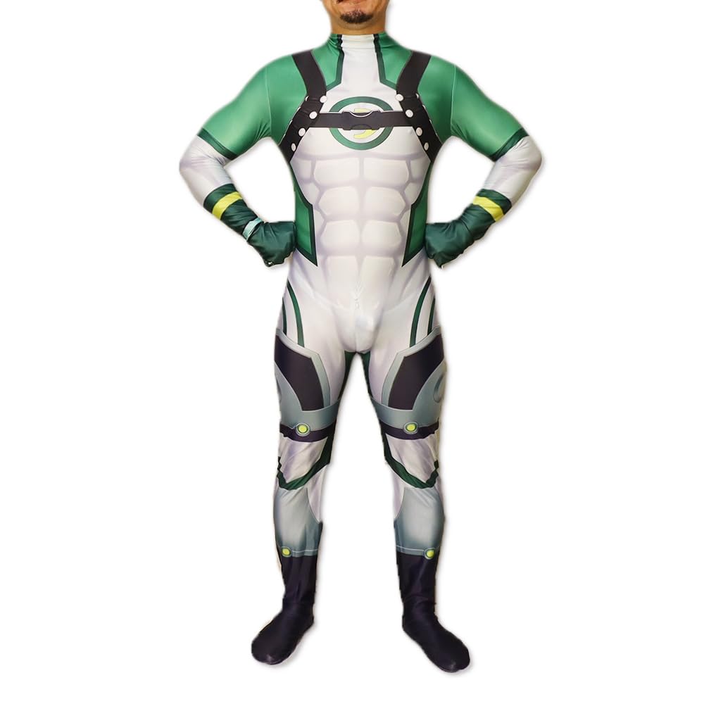 Amazon.co.jp: Zentai グリーン ヒーロー アニメ コスプレ 戦闘