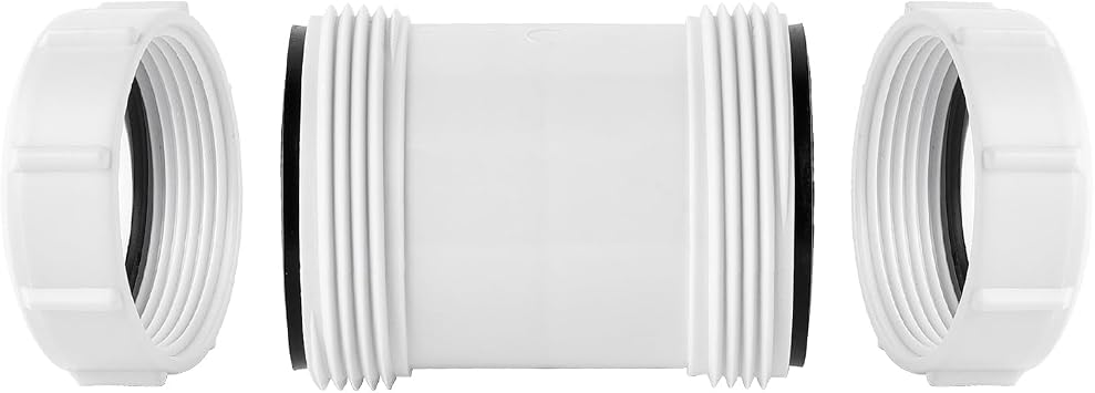 Straight Pipe Connector 40mm PVC Pipe Connector Compression Joiner Coupling Fit 1/2 Bath Waste Pipe Joiner (Pack of 1)