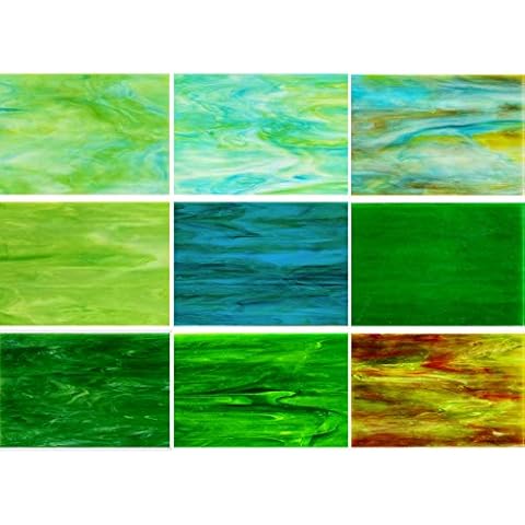 Paljolly Assorted Green Stained Glass Sheets Cover