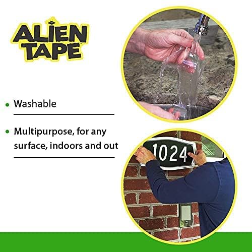 Image of ALIEN TAPE Nano Double Sided Tape, 20ft Multipurpose Removable Adhesive Transparent, Grip Mounting, Washable Strong Sticky Heavy Duty for Carpet Photo Frame Poster Decor As Seen On TV (1 Roll)