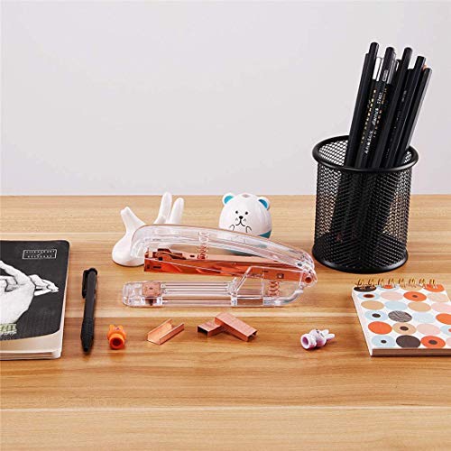 Alsisk Stapler,Clear Desk Stapler With 1000 Pieces Staples - Rose Gold (Stapler) #TOP2