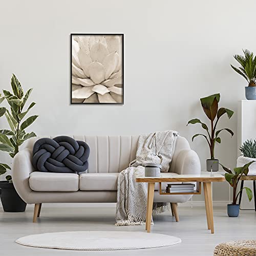 Stupell Industries Prickly Agave Plant Monochromatic Beige Desert Succulent, Designed By Kim Allen Black Framed Wall Art, 24 X 30, White #TOP1