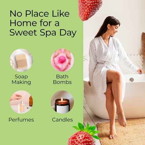 Image of Good Essential 10 ml Oils - Premium Strawberry Fragrance Oil - Perfect for Candles, Slime, Soap Making, Diffuser - 0.33 fl oz, 10 ml