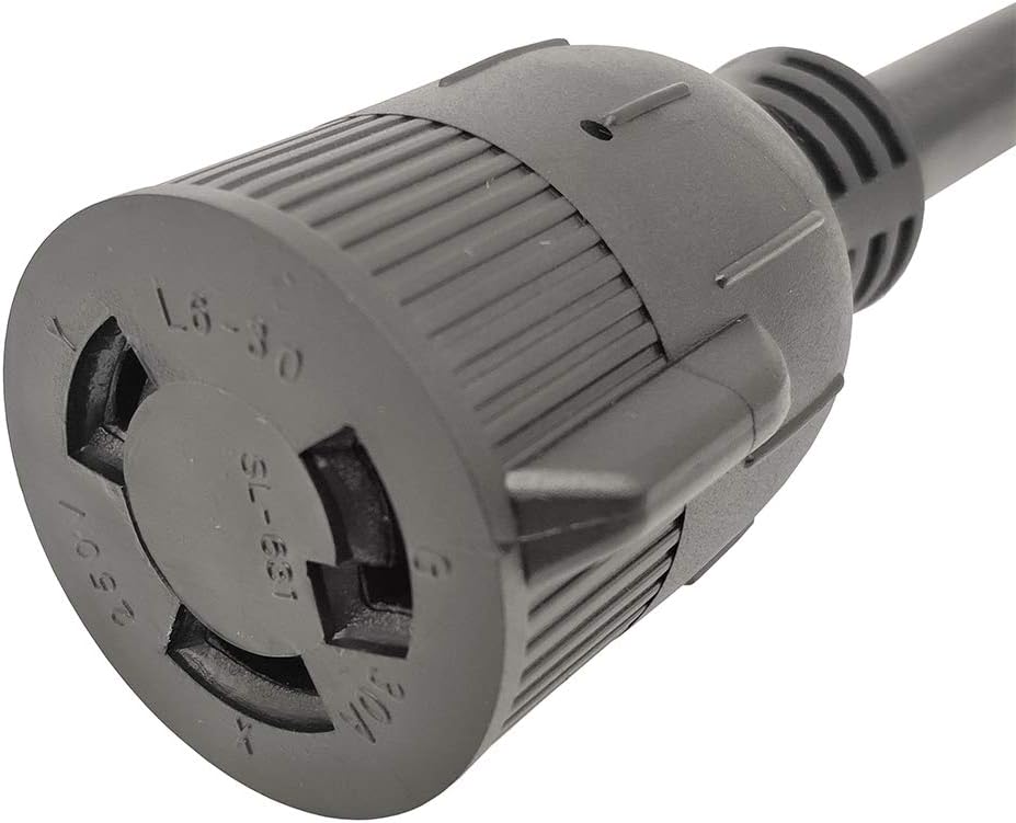 Parkworld 62091 NEMA L7-30P to L6-30R Adapter Cord, 3-Prong 30A, 277V, 8310W (3FT)