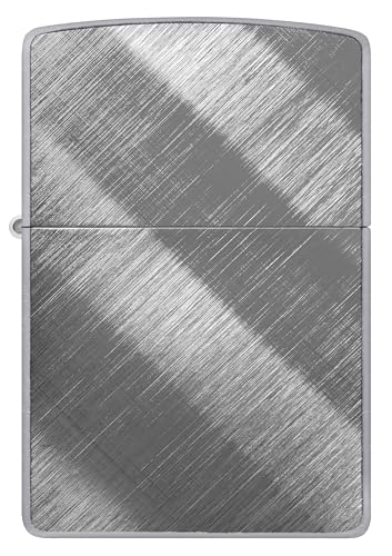 Image of Zippo Classic Diagonal Weave Windproof Lighter - Textured Chrome Finish with Subtle Pattern, Refillable, (BIS Certified)