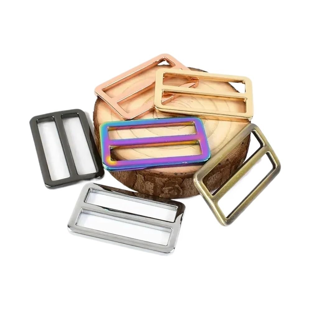 10/20 hebillas de metal de 20 a 50 mm para correa de bolsa, deslizador, cierre de ajuste tri deslizante, cincha, mochila, ganchos, bucles, accesorios de bricolaje