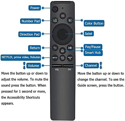 Universal Remote Control with Netflix Prime Video Buttons Replacement for Samsung Smart-TV LCD LED UHD QLED 4K HDR TVs Remote