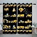Baocicco Kids Construction Curtains for Boys Bedroom Cartoon Truck Tractor Excavator Pattern Printed Darkening Drapes with Grommets Boys Kids Child Construction Signage Curtains 2 Panels 42x63 Inch