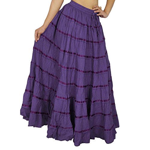 Maxi Beach Wear Cotton Skirt Long Boho Hippie Lace Women Clothing2