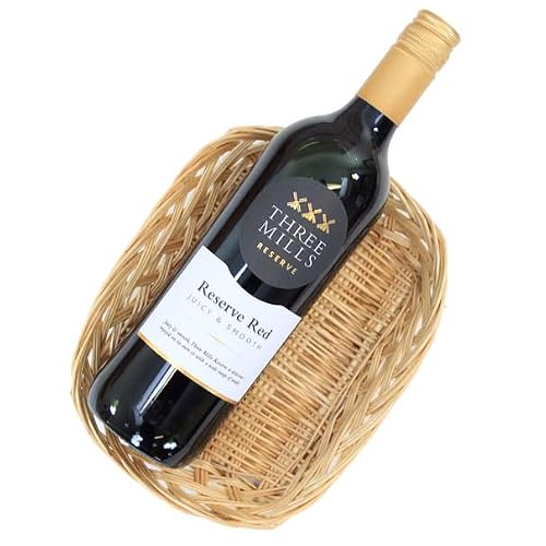Hampabox Shallow Rectangular Wicker Basket - Lightweight, Natural, Rustic - 23x18x5cm