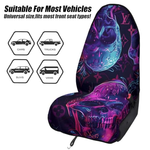 Funda de toalla para asiento de coche absorbente, protector de rizo transpirable con calaveras 3