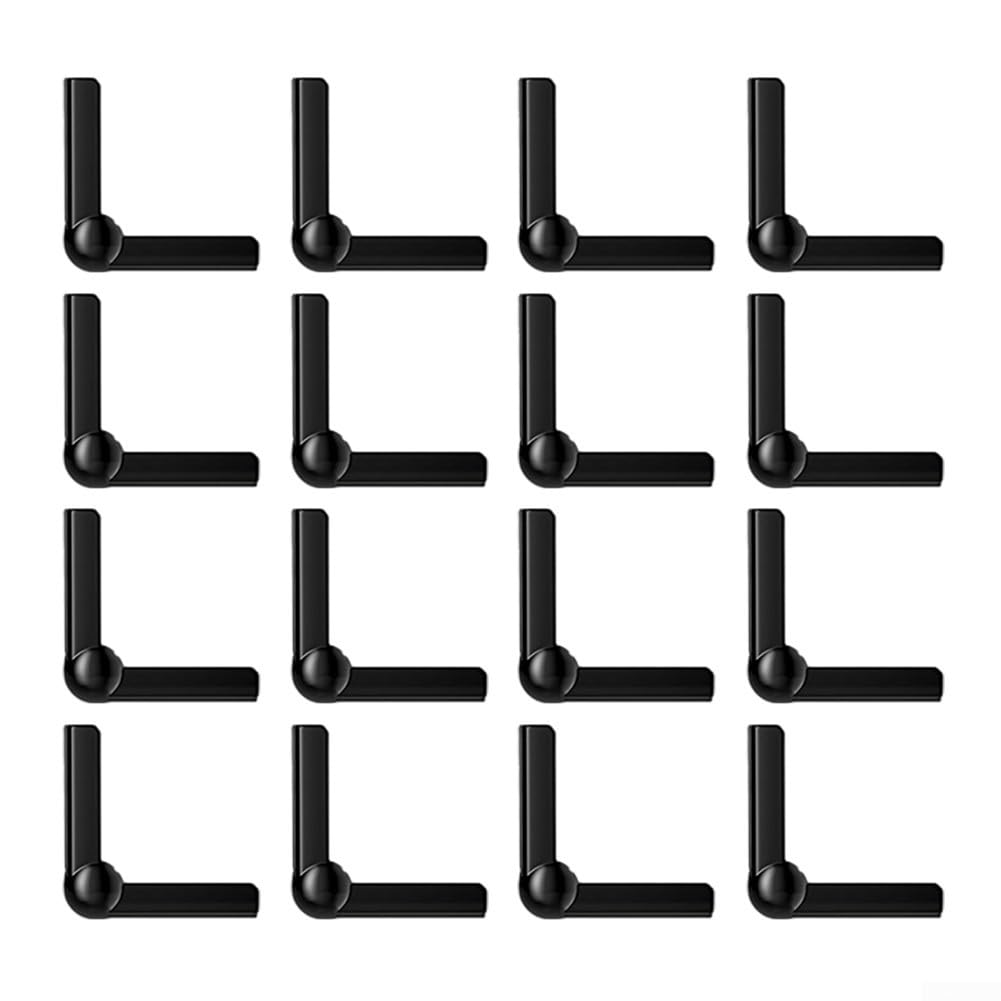 Corner Protector Pads for Furniture Edges, 16 pcs Silicone Table Corner Guards with Triple-Side Cushioning, Clear and Black Bump Proof Pads for Cabinets and Walls(Black)