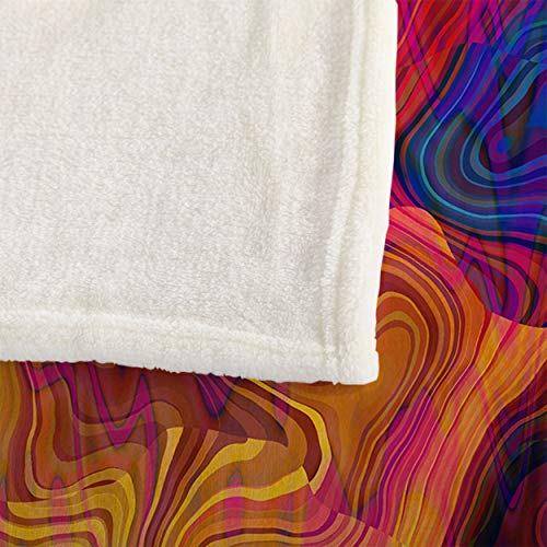Mugod Colorful Chaotic Waves Throw Blanket Purple Fuchsia Pink Red Orange Gold Blue Rainbow Pattern Decorative Soft Warm Cozy Flannel Plush Throws Blankets For Baby Toddler Dog Cat 30 X 40 Inch #TOP6