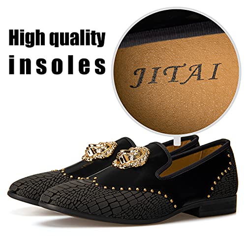 Image of JITAI Men's Dress Shoes - Casual Rubber & Leather Loafers for Men - Fashion Business Formal Wear