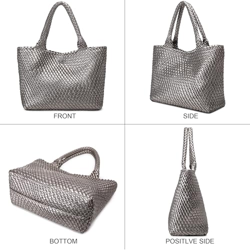 Image of Queenoris Shoulder Bags for Women, Fashion Purses and Handbags Top Handle Vegan Leather Shopper Satchel Large Travel Tote Bag | TOP HANDLE