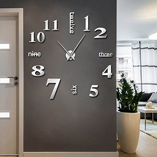 SZG Moderno DIY Muto Grande Orologio da Parete Decorazioni per