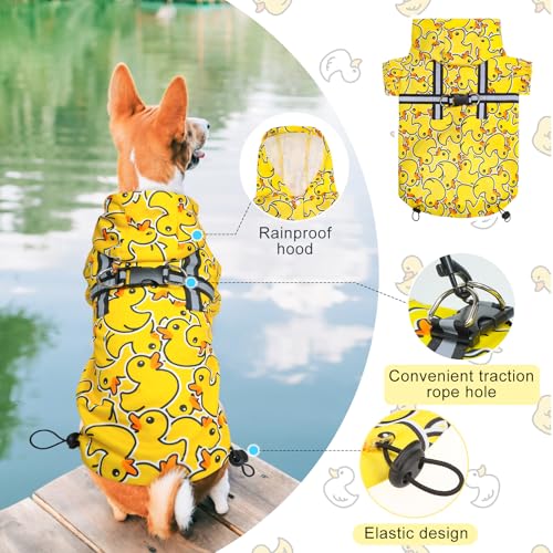 Image of BEAUTYZOO Dog Raincoats for Medium Dogs, Waterproof Rain Jacket with Hood