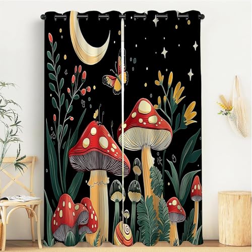 Rideaux opaques thermiques forêt enchantée 140x220cm x2