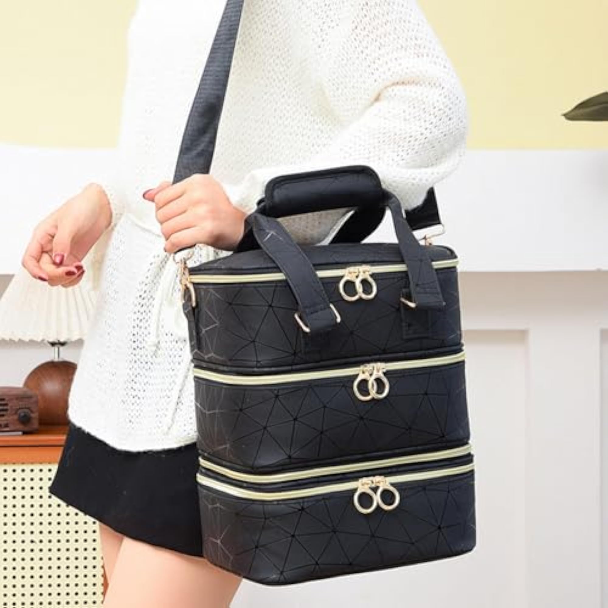 Nail Polish Organizer Stylish Professional Zipper Closure