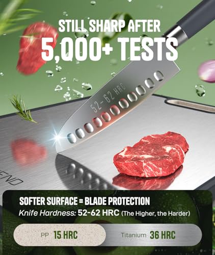 Image of Titanium Cutting Board Set of 3, Dual Sided Design Non Toxic Cutting Boards for kitchen Beyond Food-Grade Chopping Board for Hygienic Food Prep, Extra Large (M /L /XL), Knife-Friendly, with Juice Groove