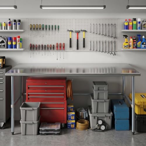 Image of AmGood Stainless Steel Work Table | Metal Utility Table (72 inch Long x 36 inch Deep)