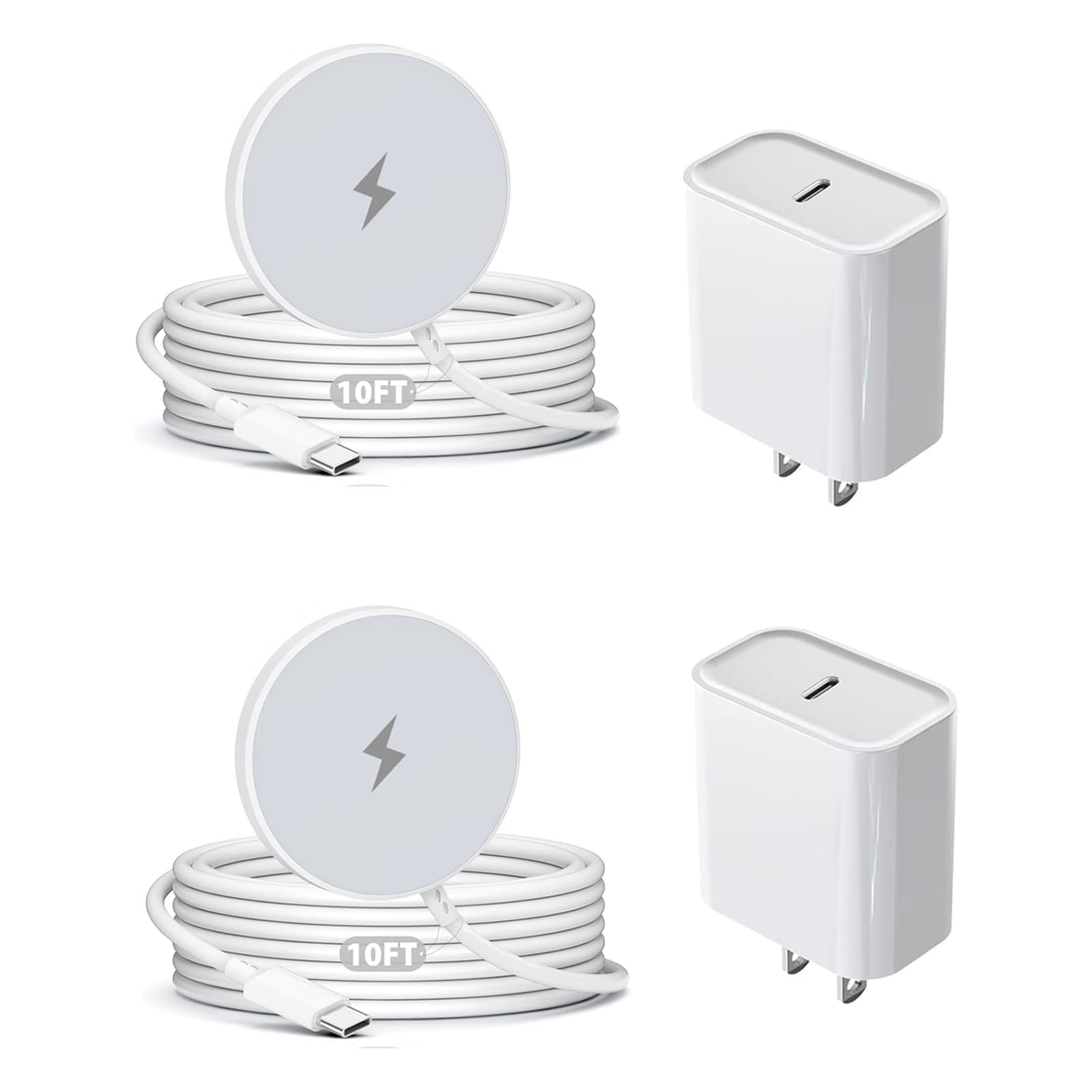 10FT Magnetic Wireless Charger 2Pack Fast Apple Mag-Safe Charger Magnet Charging Pad Mag Safe Charging for iPhone 17Pro