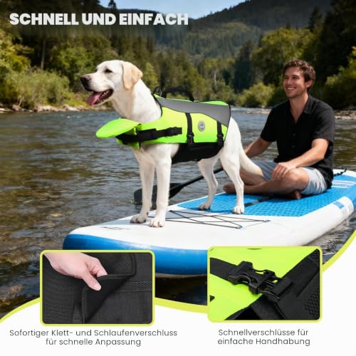 VIVAGLORY Hunde Schwimmweste Front Float Hundeschwimmweste, XXS, Neongelb
