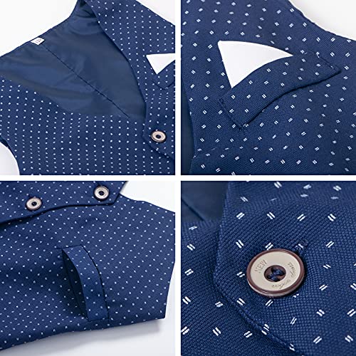 Boys Tuxedos 4Pcs Blue Vest Pants White Shirts Red Bow Tie Sets Easter Outfits For Baby Boys Suits 3-7 Years #TOP3