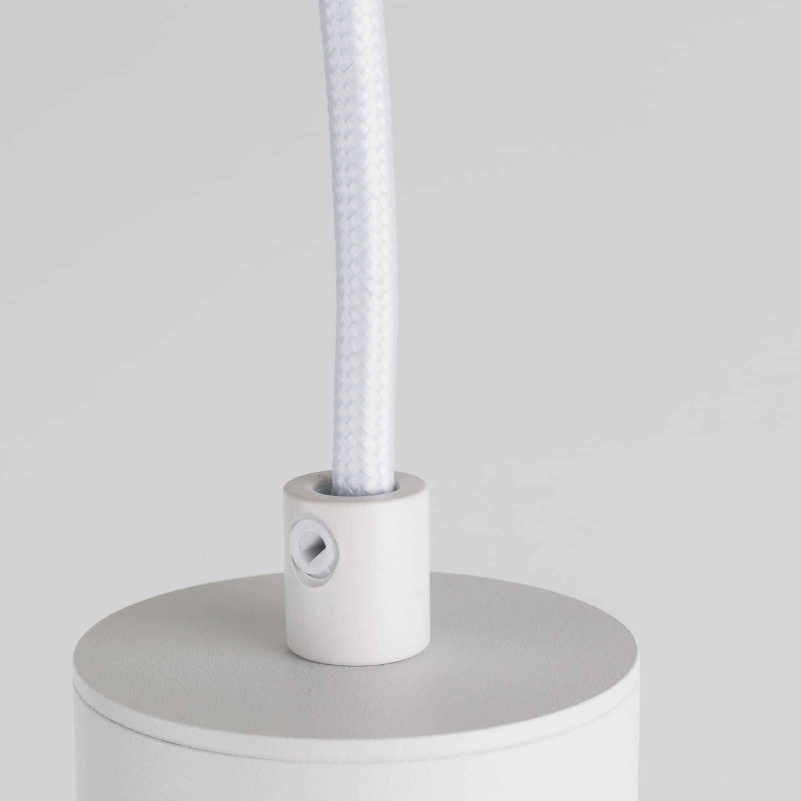 Alpinaluz Lampada a sospensione tubolare da soffitto in alluminio 20 cm – Design moderno minimalista, attacco GU10, cavo tessile regolabile 120 cm (Confezione da 2 Bianco)
