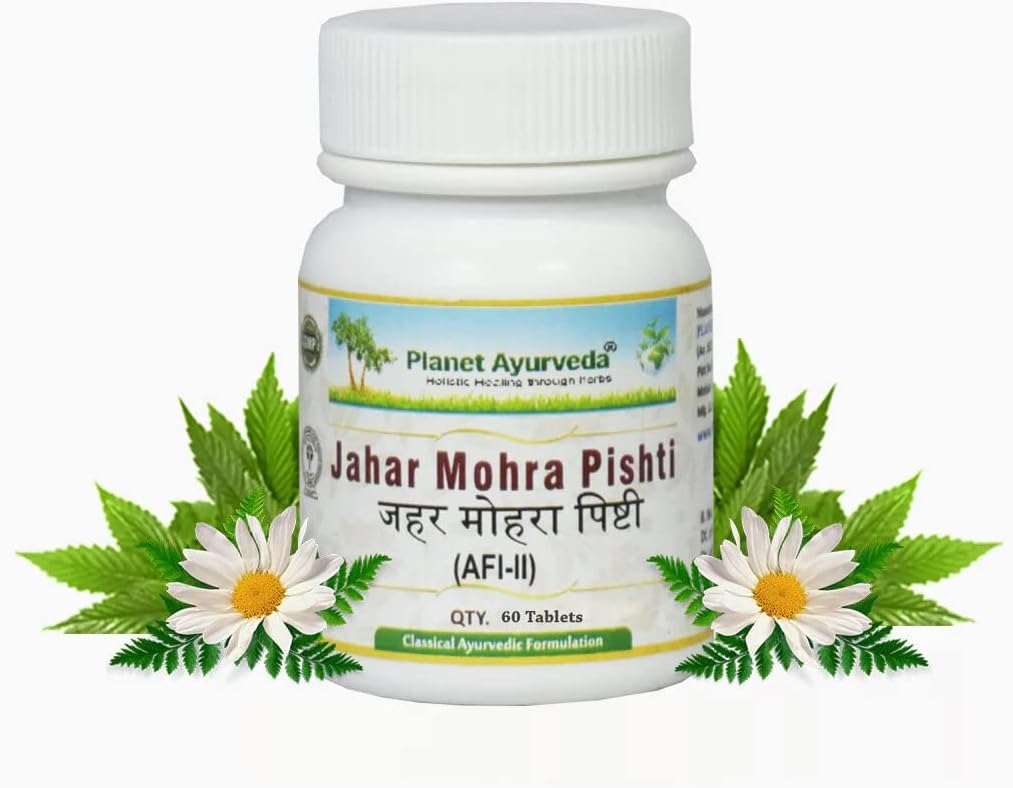Planet Ayurveda Jahar Mohra Pishti, 60 Tablets, Effectively Eliminate Toxins from the Body