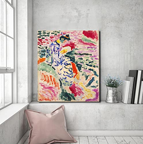 Peinture femme japonaise au bord de l'eau Via Vela pour habiller un mur de bureau vide 60x80