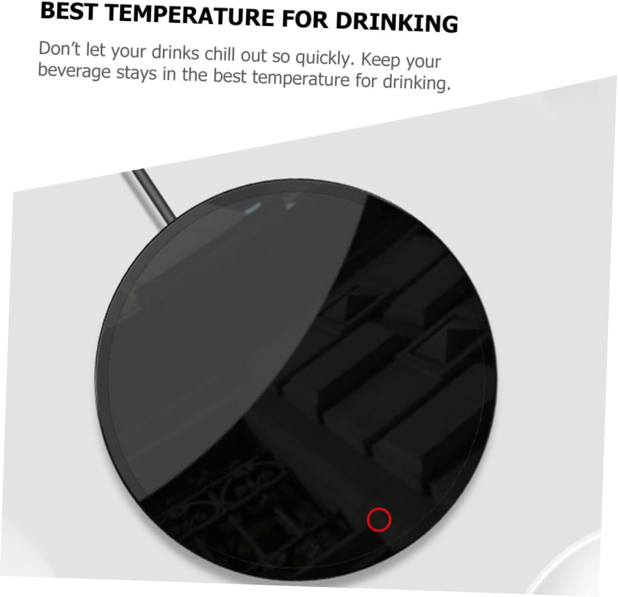 Kichvoe Delicate Coffee Cup Warmer Pad Electric Mug Heater with Ac110v Power Supply, Temperature Control Heating Base for Office and Household Beverage Warmers