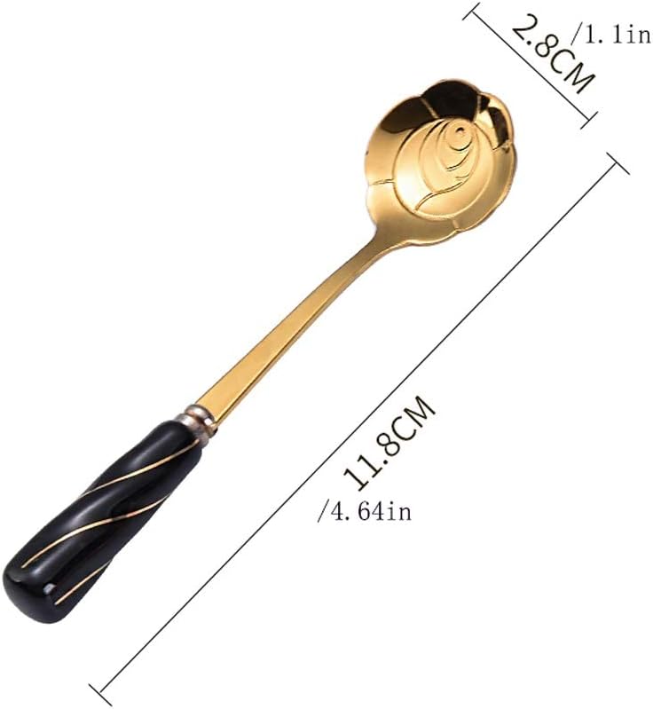 Fine Spoons Sakura Spoon Ceramic Handle Spoon Coffee Spoon Creative Stainless Steel Dessert Spoon Stirring Spoon Soup Spoons