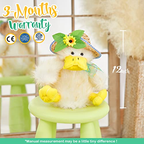 Houwsbaby Duck Stuffed Animal Electronic Music Animated Barn Plush Toy Singing”You Are My Sunshine” Interactive Dancing Puppet In Straw Hat Xmas Gift For Girls Toddlers Easter Holiday Birthday12'' #TOP1