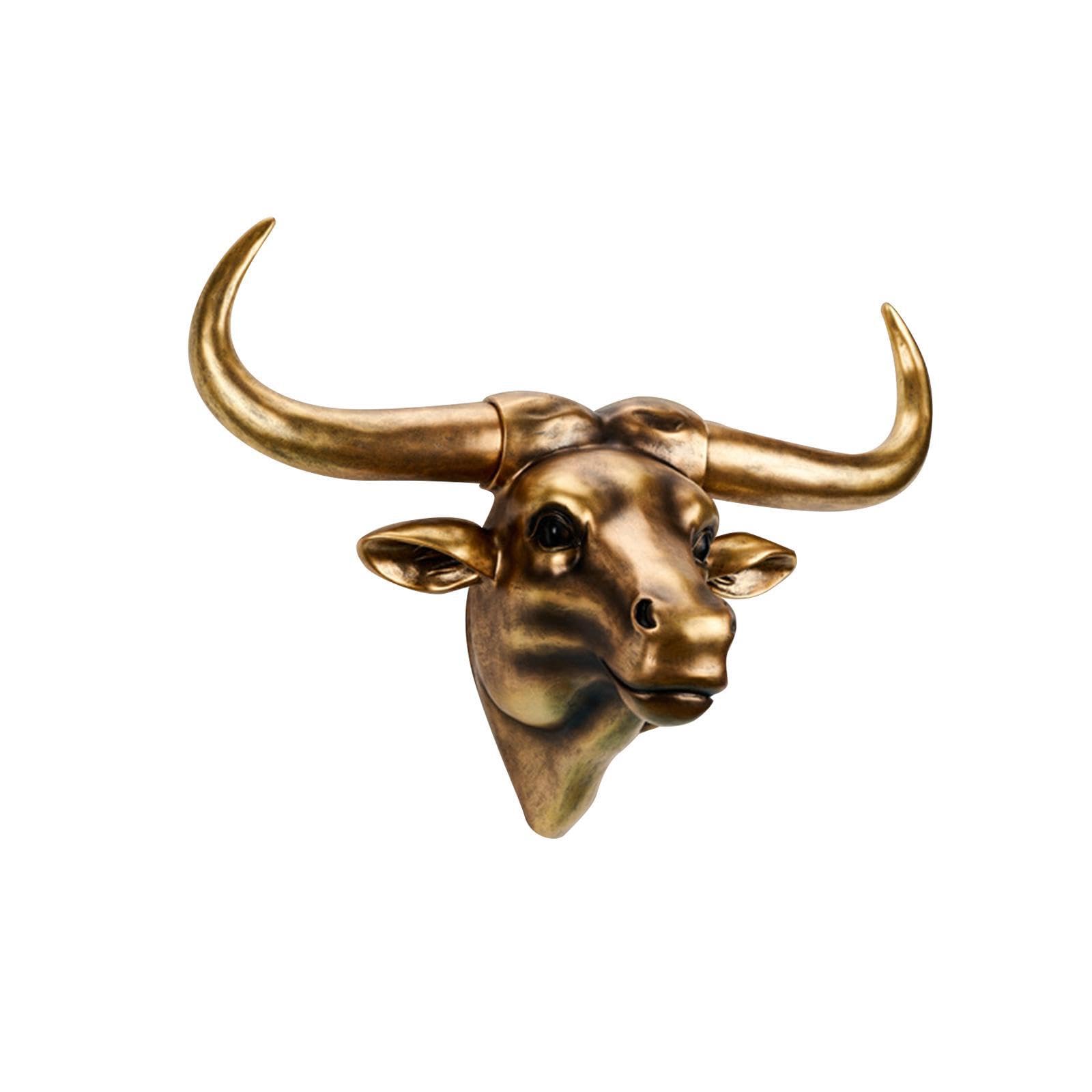 Zambuph Elegant Cow Skull Head Wall Art Decor Stunning Bull Head Statue