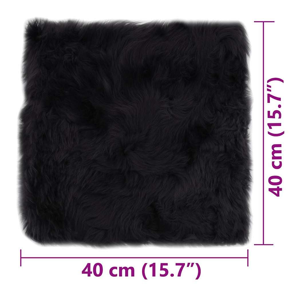 vidaXL 2X Stuhlauflage Sitzauflage Fellauflage Sitzpolster Sitzkissen Stuhlkissen Dunkelgrau 40x40cm Echtes Schaffell Lammfell Öko Lamm Echtfell