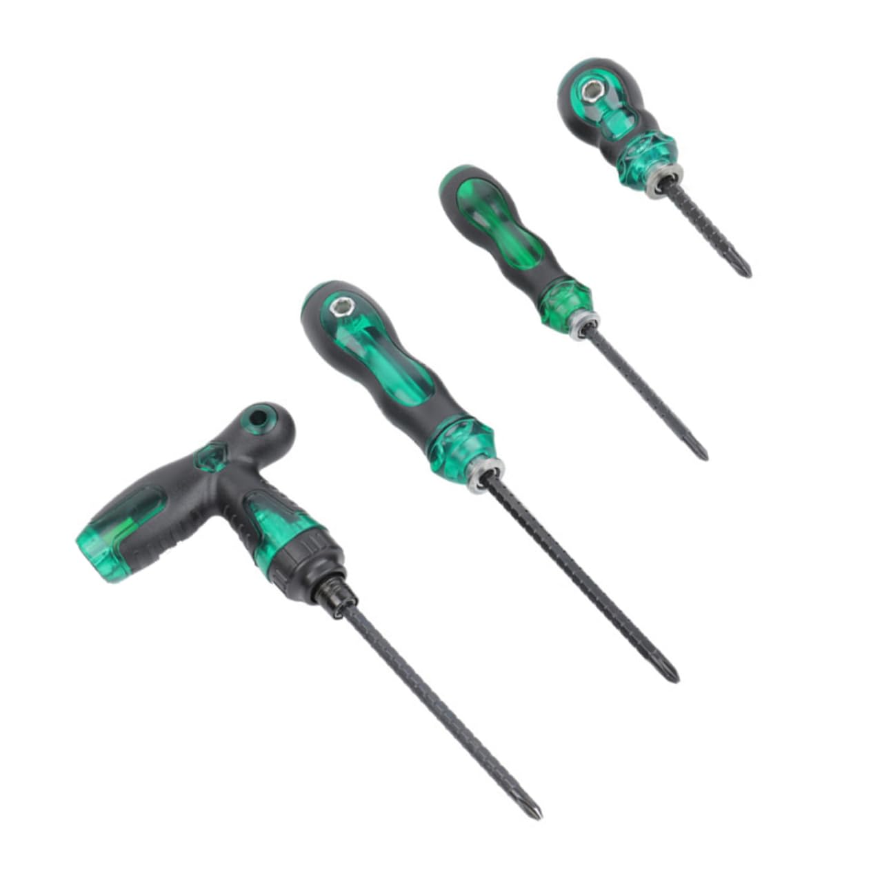 Operitacx 2 Set Cacciavite 2 in 1 Telescopico Cricchetto Testa Piatta Chiave Precisione Cacciaviti Antiscivolo Cacciavite Esagonale Manico in Pp Black 4 Pezzi*2