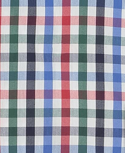 Izod Boys' Long Sleeve Button-Down Dress Shirt, Tango Red/Seabright Plaid, 18-20 #TOP2