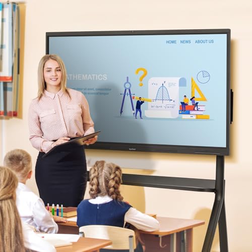 Syncpanel 75\" Interactive Smart Board, Electronic Whiteboard with 4K UHD Touchscreen Display for Business and Classroom, Windows10 & Android 13 Dual System - Thumbnail 5