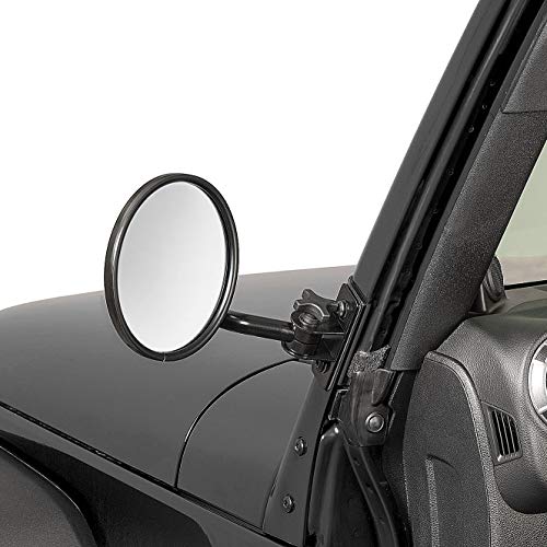 TACTIK Quick Release Side Mirrors, Round Head - Fits Jeep with Doors Off or After-Market Doors - Fits Jeep 97-18 Wrangler TJ, Unlimited, Wrangler & Wrangler Unlimited JK, Durable Doorless Side Mirrors