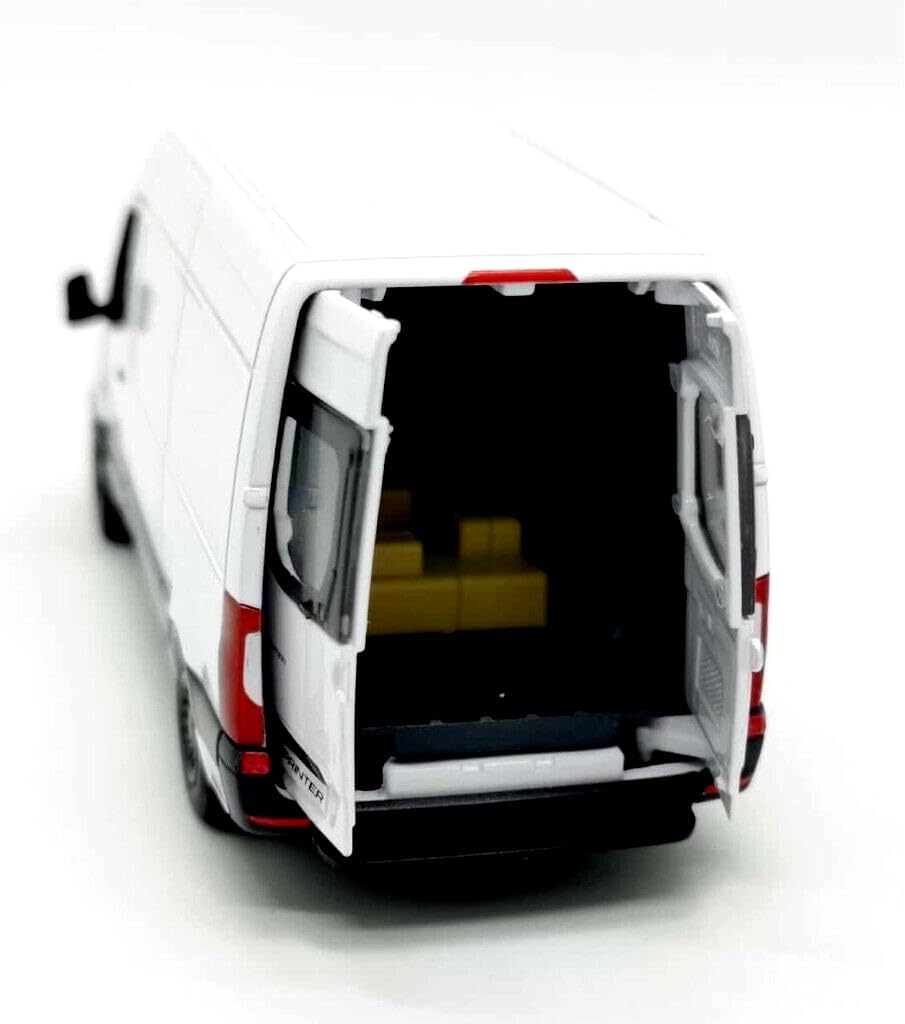 KiNSMART - Mercedes-Benz Sprinter Cargo Van, 1:48 O Scale Die Cast Metal Model Toy Van, Pull-Back Action, White 12 Pack