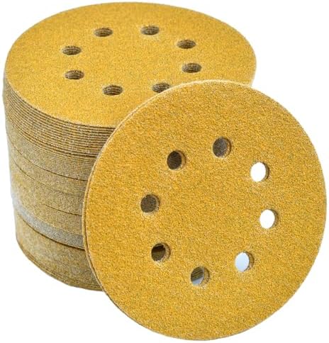 5-Inch 8-Hole Hook and Loop Sanding Discs 60-Grit, 100-Pack
