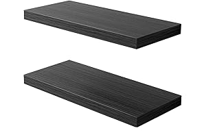 30"W x 12.75"D Floating Shelf - Set of 2 Black Wall Shelves