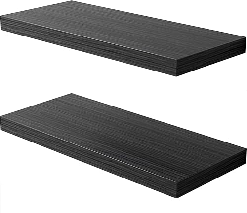 Miniatura 1 de JPND Estante flotante, juego de 2 estantes de pared, 30 pulgadas de ancho x 12.75 pulgadas de profundidad x 2 pulgadas de alto, estante flotante de