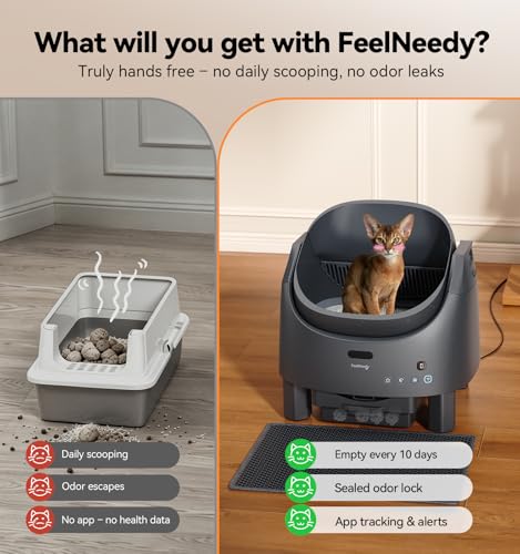 FeelNeedy Automatic Litter Box – App-Connected Rake Self-Cleaner with Safety Sensors — view 3