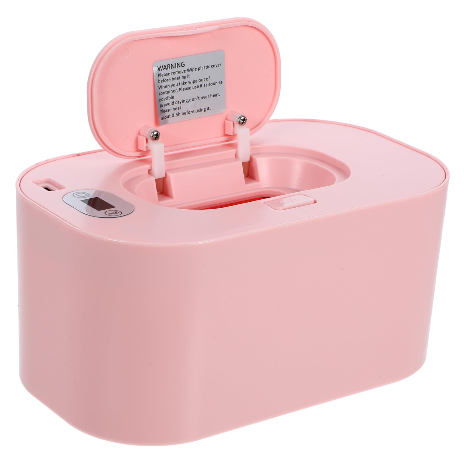 Healifty Calentador De Pañuelos Húmedos Para Ñiño Portátil Rosa, Capacidad 80 Toallitas, Termostato Ajustable, Bajo Consumo, Uso El Hogar y Viaje