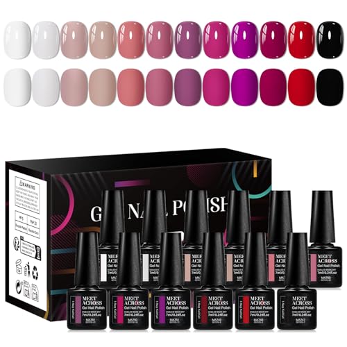 Set de esmalte de uñas gel MEET ACROSS 12 colores miniatura 1